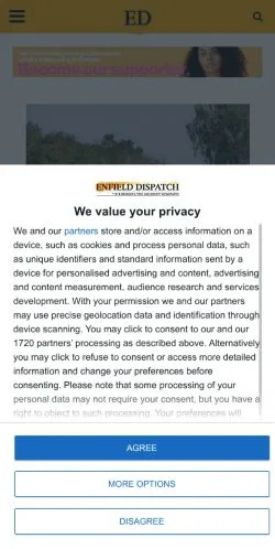 Voorbeeld van de site Enfield Dispatch, medium uit Verenigd Koninkrijk voor gesponsorde artikelen