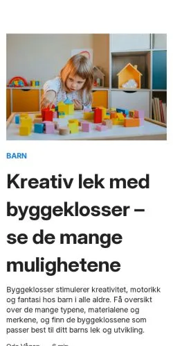 Anteprima del sito familieverden.com, media di Norvegia per articoli sponsorizzati