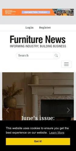 Anteprima del sito Furniture News, media di Regno Unito per articoli sponsorizzati
