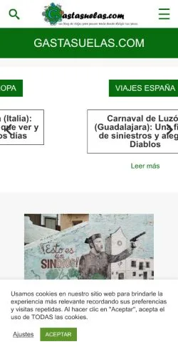 Anteprima del sito Gastasuelas, media di Spagna per articoli sponsorizzati