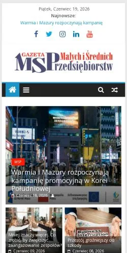 스폰서 기사용 폴란드 매체 Gazeta MSP 사이트 미리보기