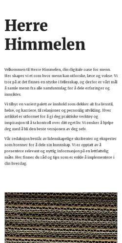 Anteprima del sito herrehimmelen.com, media di Norvegia per articoli sponsorizzati