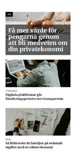 スポンサード記事向けのスウェーデンメディア、inkomstekonomi.seのサイトプレビュー