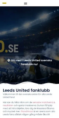 Anteprima del sito Leeds United Sverige, media di Svezia per articoli sponsorizzati
