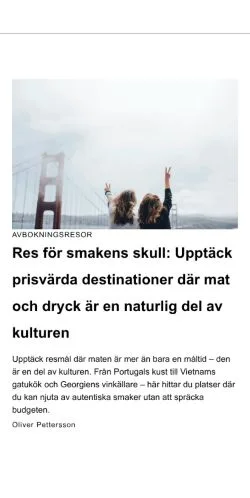 Anteprima del sito magiskresa.se, media di Svezia per articoli sponsorizzati
