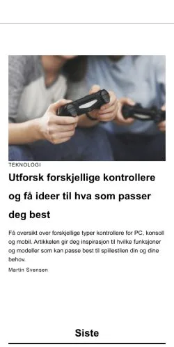 Anteprima del sito minteknologi.com, media di Norvegia per articoli sponsorizzati