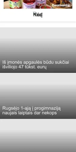 Podgląd witryny Kėdainių Mugė, medium z kraju Litwa do artykułów sponsorowanych