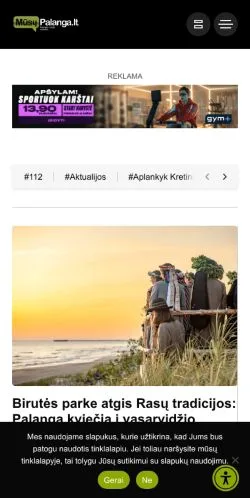 Podgląd witryny Mūsų Palanga, medium z kraju Litwa do artykułów sponsorowanych