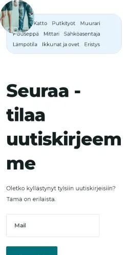 Anteprima del sito rakennavain.fi, media di Finlandia per articoli sponsorizzati