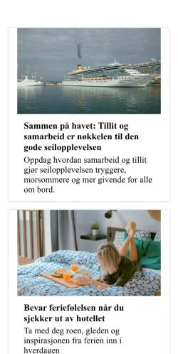 Anteprima del sito reisemagasinet.com, media di Norvegia per articoli sponsorizzati