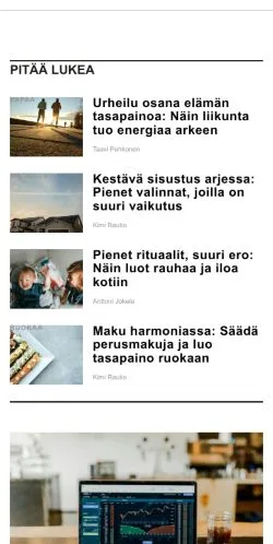 스폰서 기사용 핀란드 매체 rentoutusaika.fi 사이트 미리보기