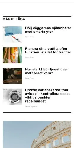 Forhåndsvisning af smakfullthem.se, medie fra Sverige til sponsorerede artikler