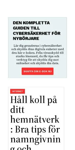 Forhåndsvisning af techresurs.se, medie fra Sverige til sponsorerede artikler