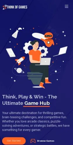 Forhåndsvisning av nettstedet ThinkofGamess, medium fra USA for sponsede artikler
