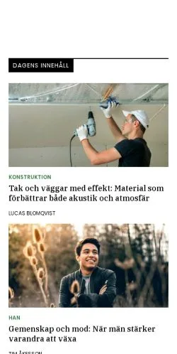 Forhåndsvisning av nettstedet webbtips.se, medium fra Sverige for sponsede artikler