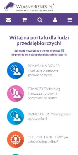 Anteprima del sito Wlasny Biznes, media di Polonia per articoli sponsorizzati