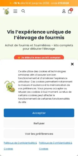Podgląd witryny Achat Fourmis, medium z kraju Francja do artykułów sponsorowanych