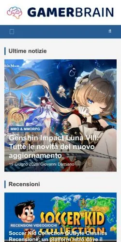 スポンサード記事向けのイタリアメディア、Gamerbrainのサイトプレビュー