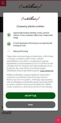 Anteprima del sito Co w Krakowie, media di Polonia per articoli sponsorizzati