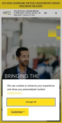 Forhåndsvisning av nettstedet E-commerce Berlin Expo, medium fra USA for sponsede artikler