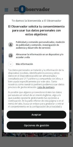 Podgląd witryny El Observador CR, medium z kraju Hiszpania do artykułów sponsorowanych
