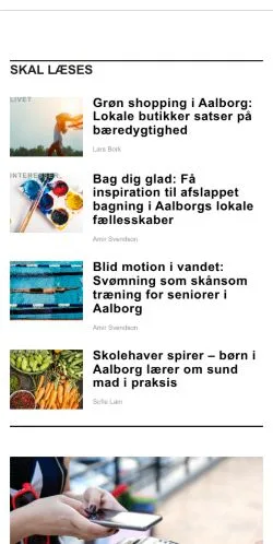 スポンサード記事向けのデンマークメディア、aalborger.dkのサイトプレビュー