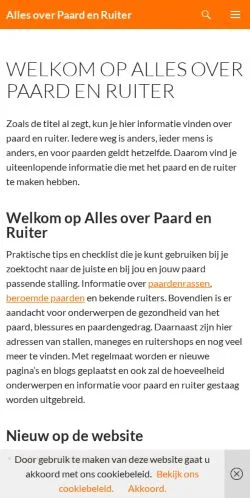 スポンサード記事向けのオランダメディア、Alles Over Paard En Ruiterのサイトプレビュー
