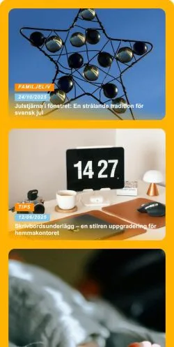 Pré-visualização do site Allt Om Familjen, meio de Suécia para artigos patrocinados