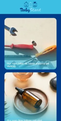 Anteprima del sito Baby Start, media di Svezia per articoli sponsorizzati