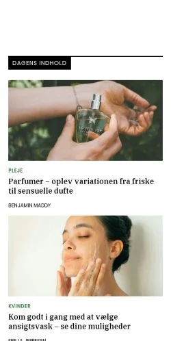 Anteprima del sito barebeauty.dk, media di Danimarca per articoli sponsorizzati