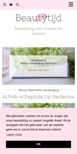 Anteprima del sito Beautytijd, media di Paesi Bassi per articoli sponsorizzati