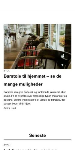 Preview of the boligbegejstring.dk website, a media outlet in Denmark for sponsored articles