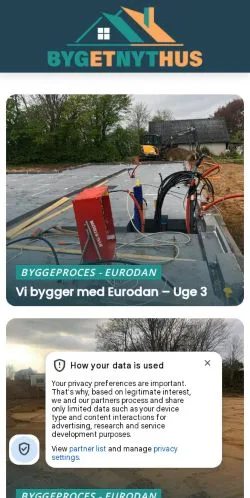 Anteprima del sito Byg et nyt hus, media di Danimarca per articoli sponsorizzati