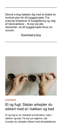 Preview of the bygger.dk website, a media outlet in Denmark for sponsored articles