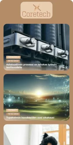 스폰서 기사용 핀란드 매체 Coretech 사이트 미리보기