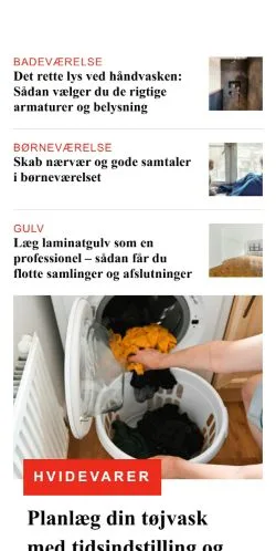 スポンサード記事向けのデンマークメディア、danhjem.dkのサイトプレビュー