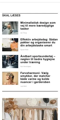 Forhåndsvisning av nettstedet danstil.dk, medium fra Danmark for sponsede artikler