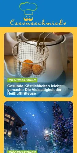 스폰서 기사용 독일 매체 Essensschmiede 사이트 미리보기