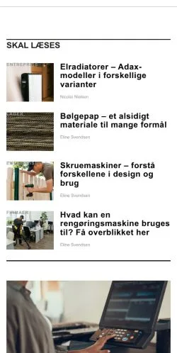 Sponsorlu makaleler için Danimarka medyası euhandel.dk sitesinin önizlemesi