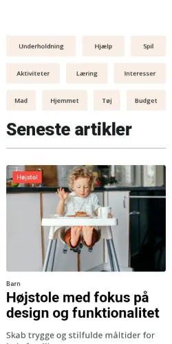 Anteprima del sito familieposten.dk, media di Danimarca per articoli sponsorizzati