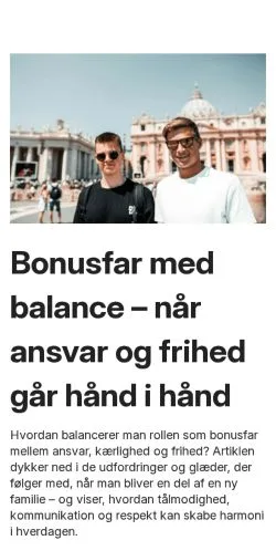 Forhåndsvisning av nettstedet farsrum.dk, medium fra Danmark for sponsede artikler