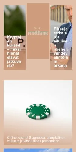 Anteprima del sito Fiksumies, media di Finlandia per articoli sponsorizzati