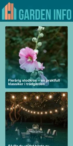 Anteprima del sito Garden Info, media di Svezia per articoli sponsorizzati