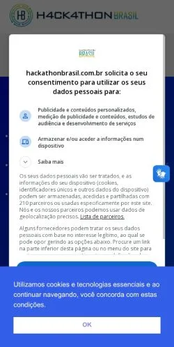 Forhåndsvisning av nettstedet Hackathon Brasil, medium fra Brasil for sponsede artikler