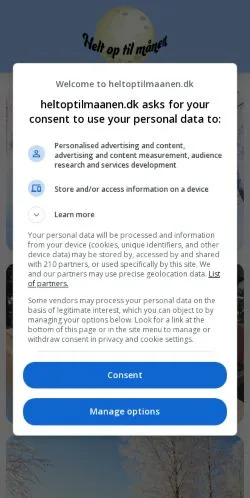 Anteprima del sito Helt op til månen, media di Danimarca per articoli sponsorizzati