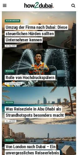 스폰서 기사용 독일 매체 How2Dubai 사이트 미리보기