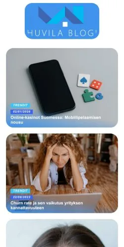 Anteprima del sito Huvila Blogi, media di Finlandia per articoli sponsorizzati