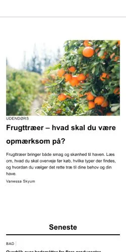 Anteprima del sito hyggehjemmet.dk, media di Danimarca per articoli sponsorizzati