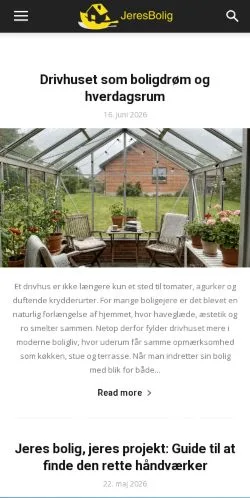 Anteprima del sito JeresBolig.dk, media di Danimarca per articoli sponsorizzati