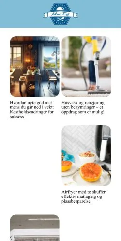Förhandsvisning av webbplatsen Mat Fif, medium i Norge för sponsrade artiklar